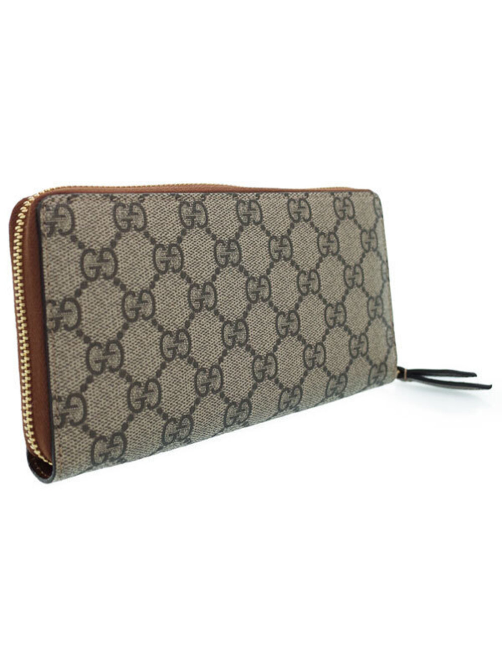 Gucci Around Zipper Supreme Long Zip GG Wallet Round Black